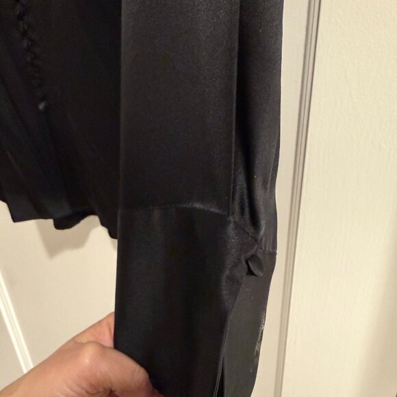 Club Monaco Black Helek Stretch Silk Charmeuse, Large - Picture 8 of 14